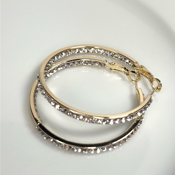 independent Jewelry - 14k gold filled cz stone hoop earrings